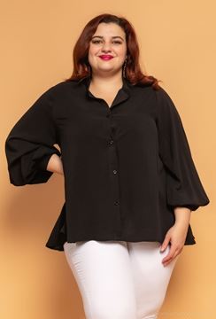 Immagine di BLACK CHINESE COLLAR BLOUSE